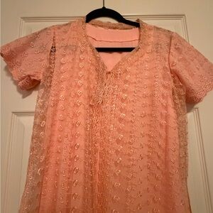 Elegant Pink Lace Overlay Dress